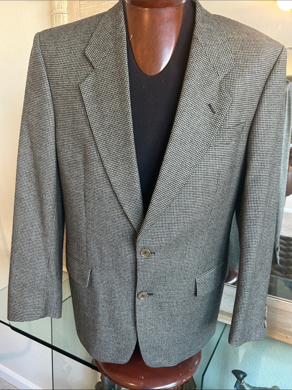 Men's Gray Houndstooth Blazer